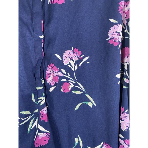 Woman Within Tunic Top 22/24 1X Blue Purple Floral Blouse Romantic Cottagecore - Picture 2 of 11